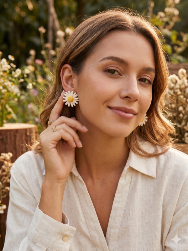 Raffia Daisy Earrings